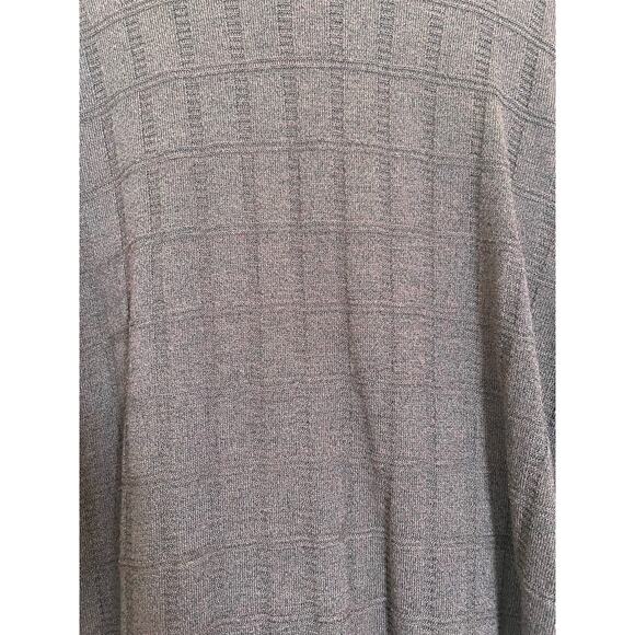 Perry Ellis Men's Brown Silk Blend Grid Knit Pullover Lightweight Sweater Medium - Picture 3 of 8